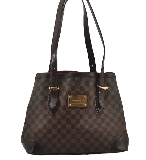 Authentic Louis Vuitton Damier Hampstead MM Shoulder Tote Bag N51204 LV 6331J