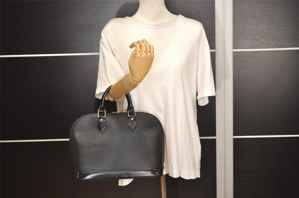 Authentic Louis Vuitton Epi Alma PM Hand Bag Black M40302 LV 6332J