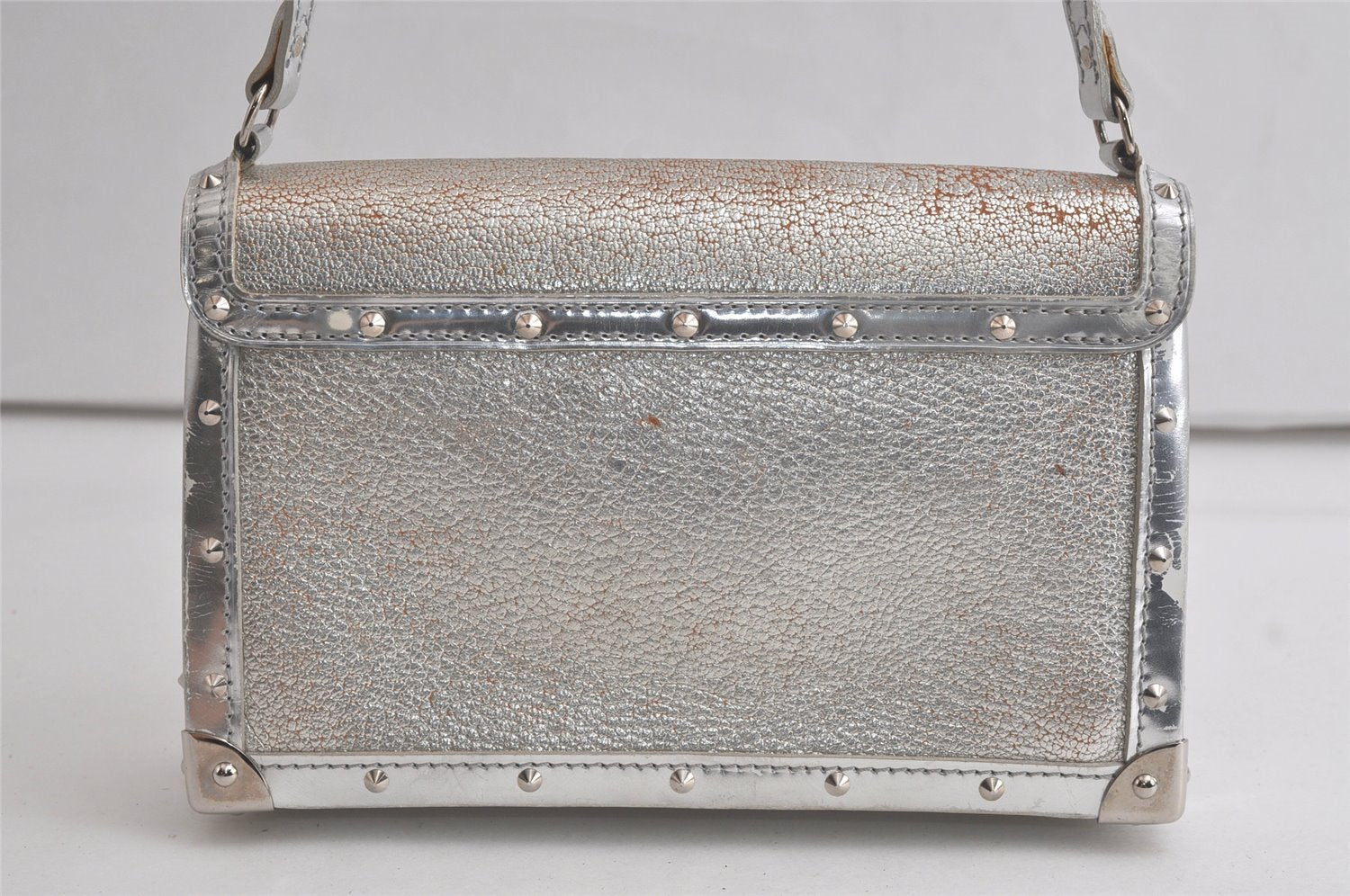 Authentic Louis Vuitton Suhali Emable Shoulder Hand Bag Purse Silver LV 6332K