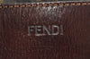 Authentic FENDI Vintage Zucca Folding Tote Hand Bag Nylon Leather Brown 6334K