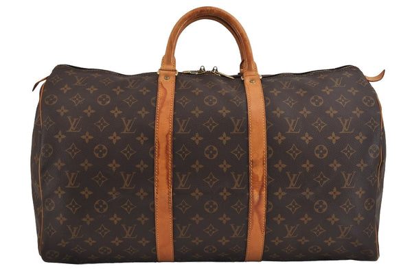 Authentic Louis Vuitton Monogram Keepall 50 Travel Boston Bag M41426 LV 6336J
