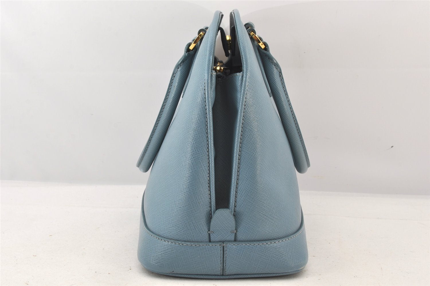 Authentic PRADA Leather Nappa 2Way Shoulder Hand Bag Purse Light Blue 6336K