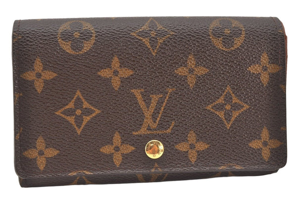 Auth Louis Vuitton Monogram Porte Monnaie Billets Tresor Wallet M61730 LV 6338K