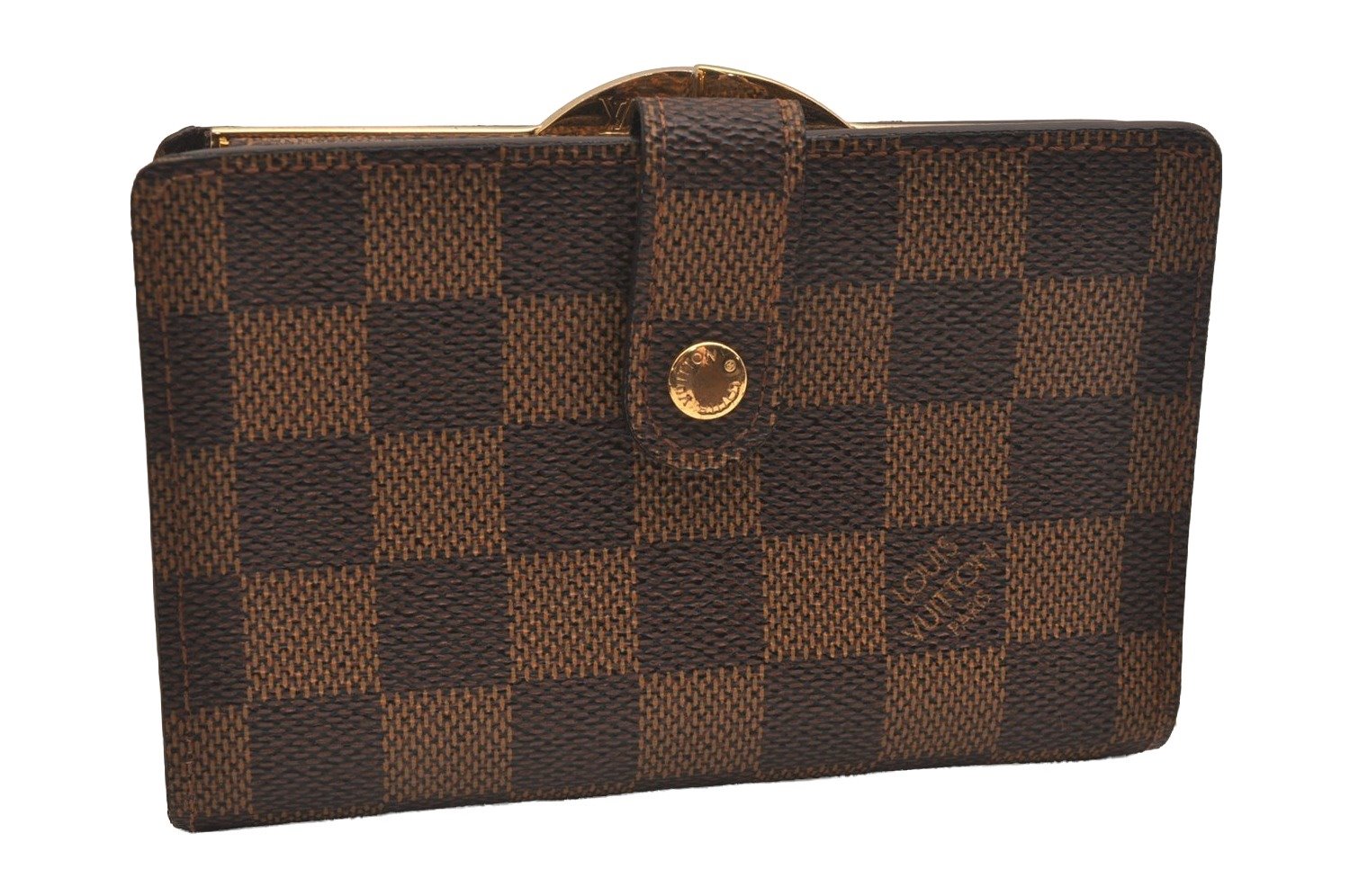 Auth Louis Vuitton Damier Porte Monnaie Billets Viennois Wallet N61664 LV 6339J