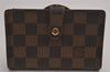 Auth Louis Vuitton Damier Porte Monnaie Billets Viennois Wallet N61664 LV 6339J