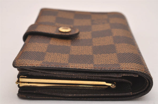 Auth Louis Vuitton Damier Porte Monnaie Billets Viennois Wallet N61664 LV 6339J