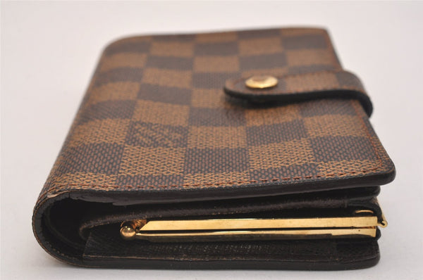 Auth Louis Vuitton Damier Porte Monnaie Billets Viennois Wallet N61664 LV 6339J