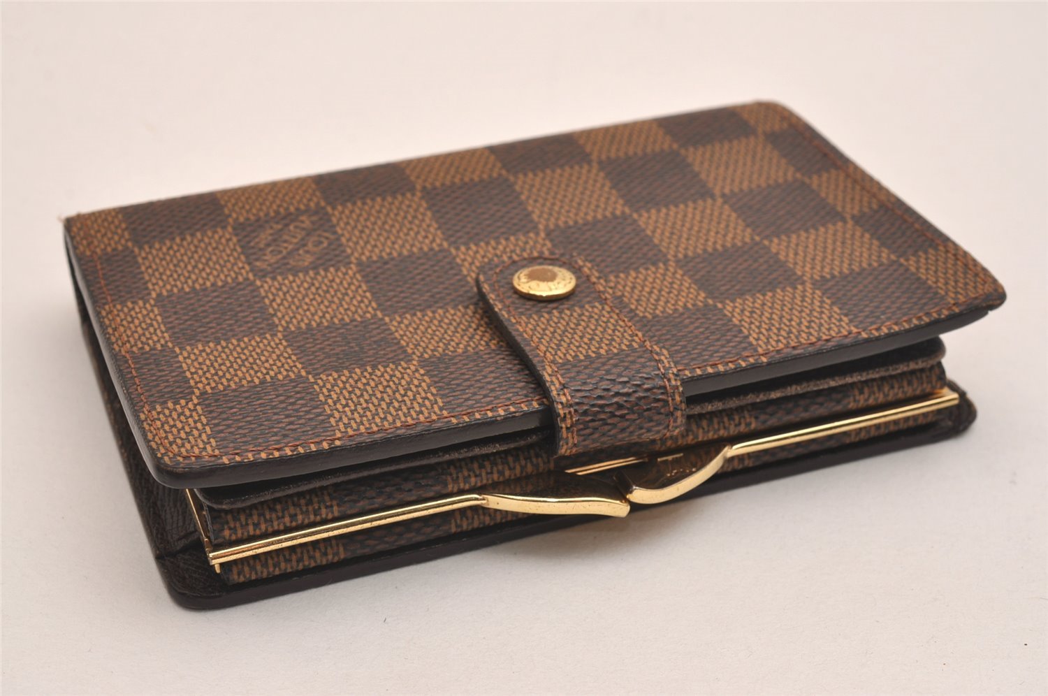 Auth Louis Vuitton Damier Porte Monnaie Billets Viennois Wallet N61664 LV 6339J