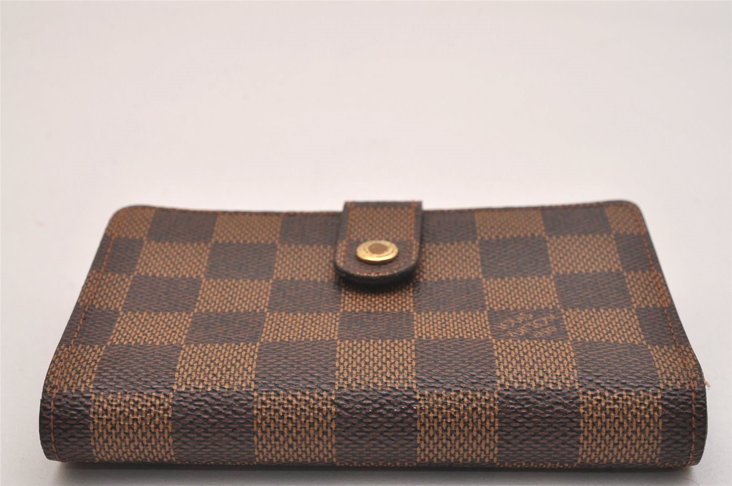 Auth Louis Vuitton Damier Porte Monnaie Billets Viennois Wallet N61664 LV 6339J