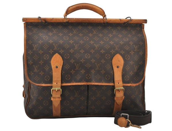 Auth Louis Vuitton Monogram Sac Chasse 2Way Shoulder Boston Bag M41140 LV 6339K