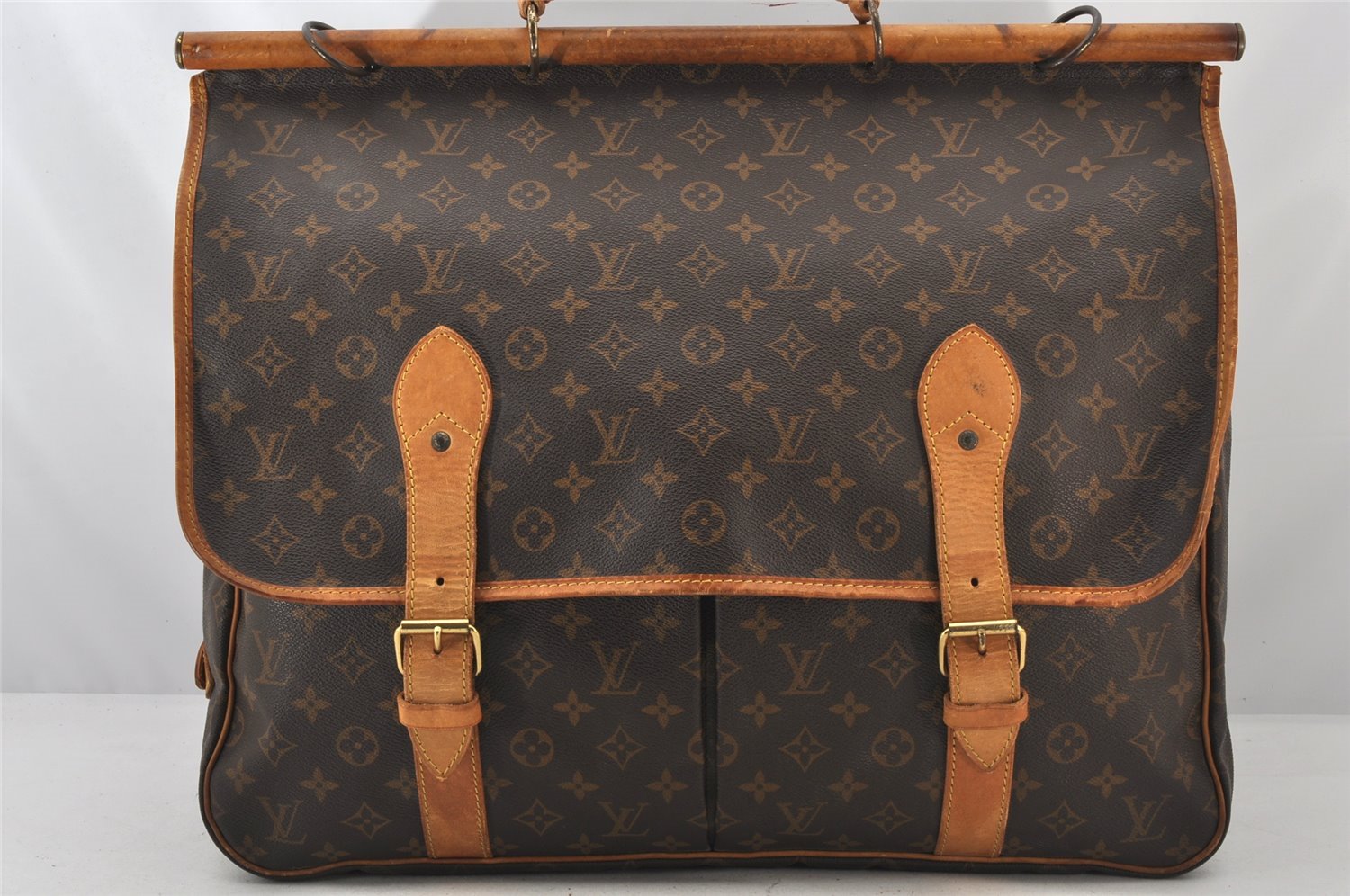 Auth Louis Vuitton Monogram Sac Chasse 2Way Shoulder Boston Bag M41140 LV 6339K
