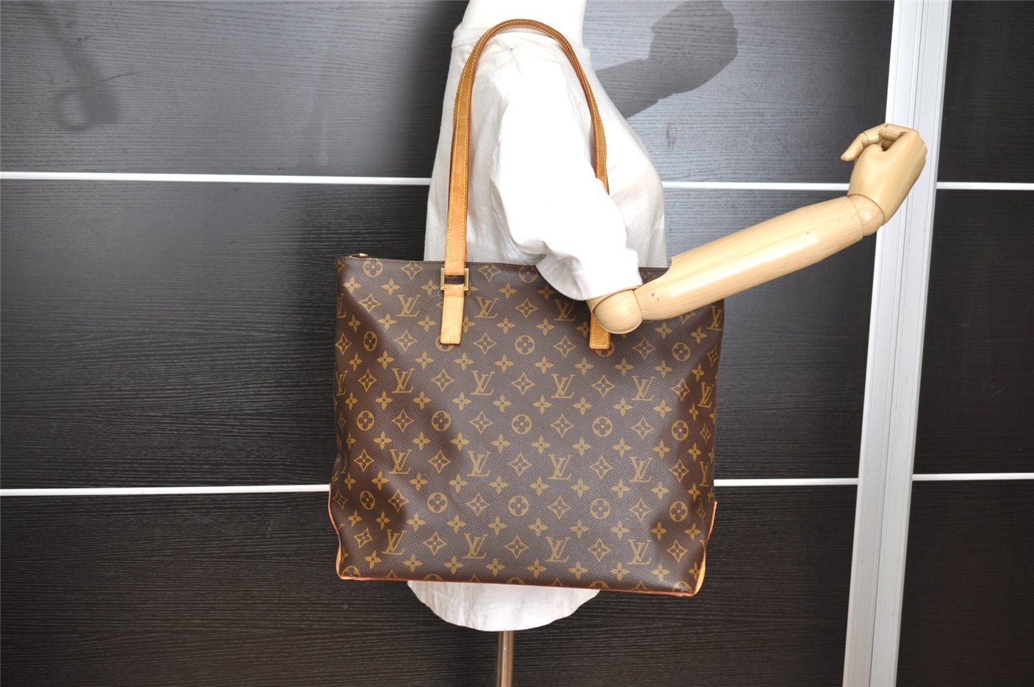 Authentic Louis Vuitton Monogram Cabas Mezzo Shoulder Tote Bag M51151 LV 6340I