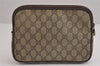 Authentic GUCCI Shoulder Cross Clutch Bag Purse GG PVC Leather Brown Junk 6340J