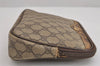 Authentic GUCCI Shoulder Cross Clutch Bag Purse GG PVC Leather Brown Junk 6340J