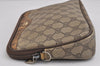 Authentic GUCCI Shoulder Cross Clutch Bag Purse GG PVC Leather Brown Junk 6340J