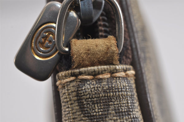 Authentic GUCCI Shoulder Cross Clutch Bag Purse GG PVC Leather Brown Junk 6340J