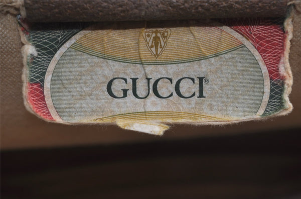 Authentic GUCCI Shoulder Cross Clutch Bag Purse GG PVC Leather Brown Junk 6340J