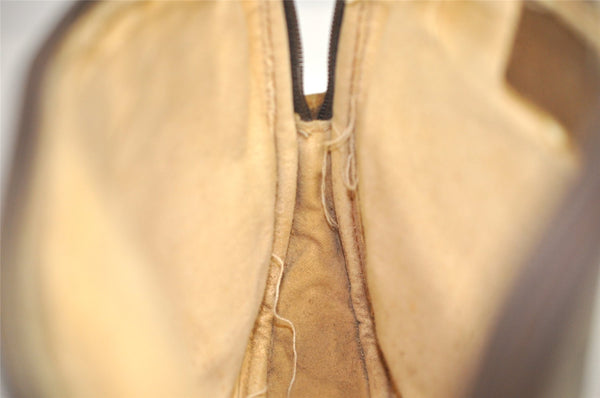 Authentic GUCCI Shoulder Cross Clutch Bag Purse GG PVC Leather Brown Junk 6340J