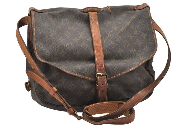 Authentic Louis Vuitton Monogram Saumur 35 Shoulder Cross Bag M42254 LV 6340K