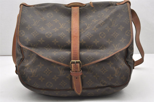 Authentic Louis Vuitton Monogram Saumur 35 Shoulder Cross Bag M42254 LV 6340K