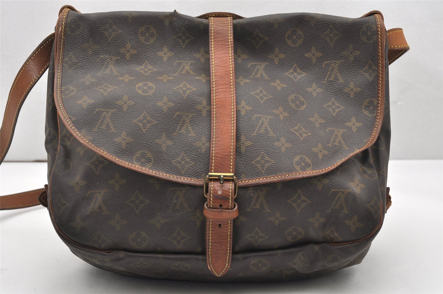 Authentic Louis Vuitton Monogram Saumur 35 Shoulder Cross Bag M42254 LV 6340K