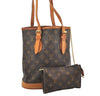 Authentic Louis Vuitton Monogram Bucket PM Shoulder Tote Bag M42238 Junk 6341K