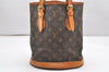 Authentic Louis Vuitton Monogram Bucket PM Shoulder Tote Bag M42238 Junk 6341K