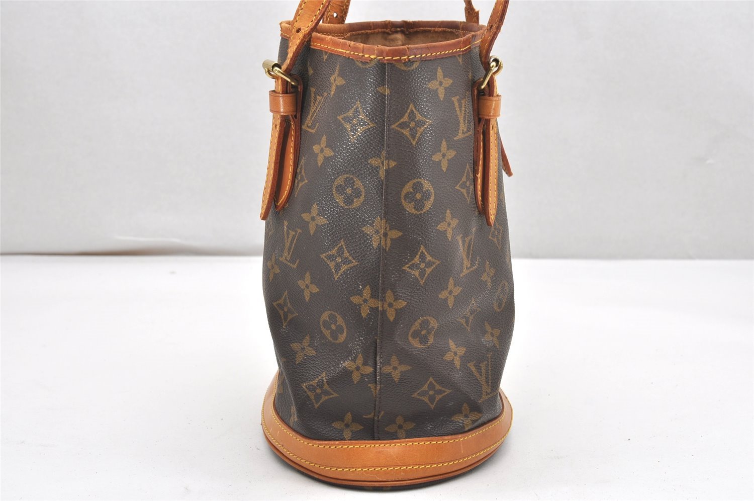 Authentic Louis Vuitton Monogram Bucket PM Shoulder Tote Bag M42238 Junk 6341K