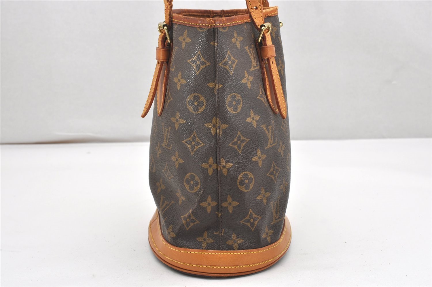 Authentic Louis Vuitton Monogram Bucket PM Shoulder Tote Bag M42238 Junk 6341K