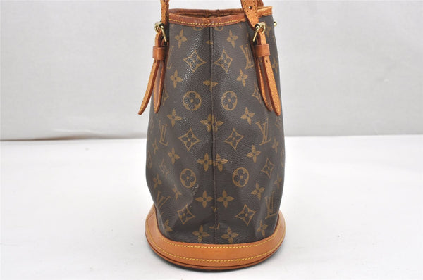 Authentic Louis Vuitton Monogram Bucket PM Shoulder Tote Bag M42238 Junk 6341K