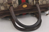 Authentic GUCCI Web Sherry Line Hand Boston Bag GG PVC Leather Brown 6342J