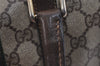 Authentic GUCCI Web Sherry Line Hand Boston Bag GG PVC Leather Brown 6342J