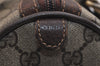 Authentic GUCCI Web Sherry Line Hand Boston Bag GG PVC Leather Brown 6342J