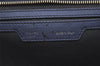 Authentic CELINE Trapeze Medium 2Way Hand Bag Leather Suede Navy Junk 6345J