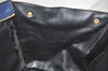 Authentic CELINE Trapeze Medium 2Way Hand Bag Leather Suede Navy Junk 6345J