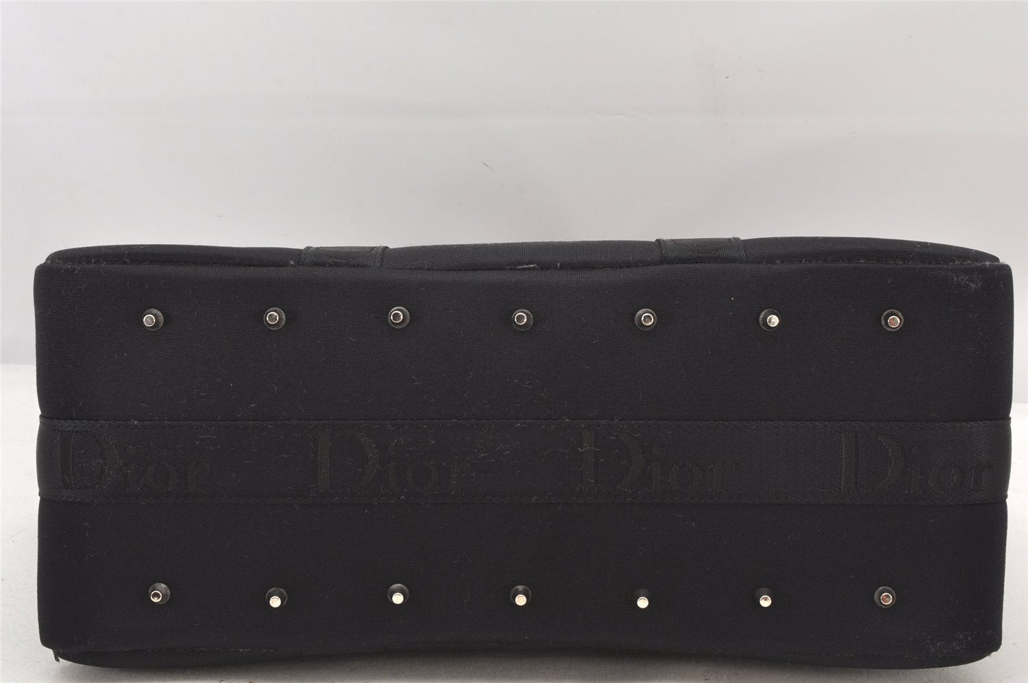 Authentic Christian Dior 2Way Shoulder Hand Bag Canvas Leather Black CD 6345K
