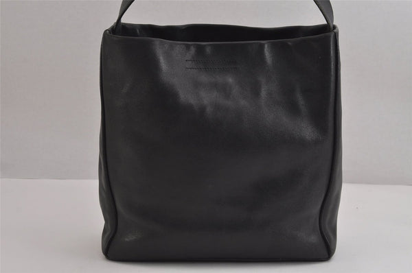 Authentic PRADA Vintage Leather Shoulder Bag Purse Black 6346J