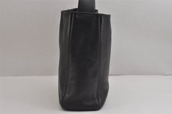 Authentic PRADA Vintage Leather Shoulder Bag Purse Black 6346J