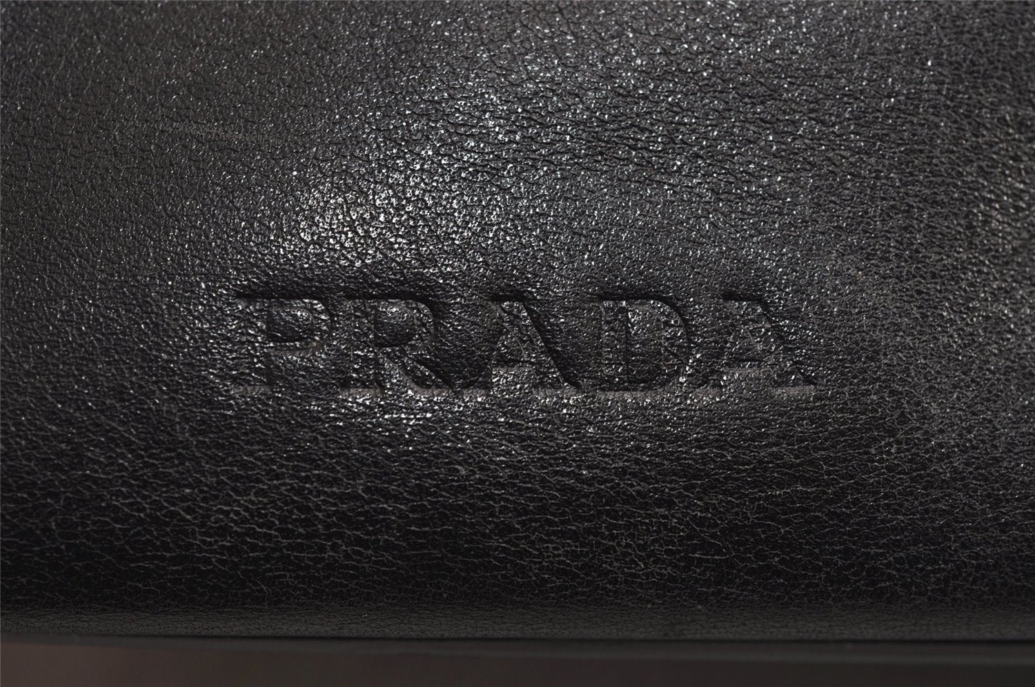 Authentic PRADA Vintage Leather Shoulder Bag Purse Black 6346J