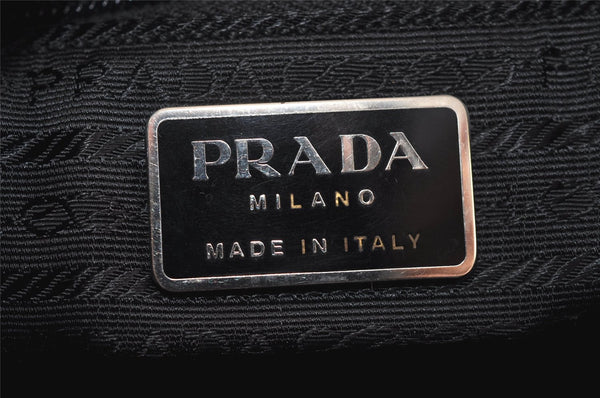 Authentic PRADA Vintage Leather Shoulder Bag Purse Black 6346J