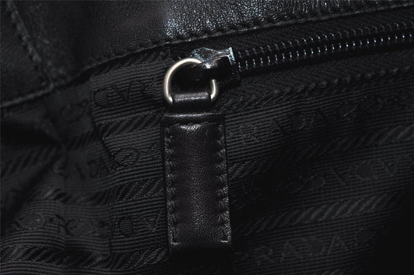Authentic PRADA Vintage Leather Shoulder Bag Purse Black 6346J