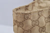 Authentic GUCCI Shoulder Hand Tote Bag GG Canvas Leather 131230 Beige 6347I