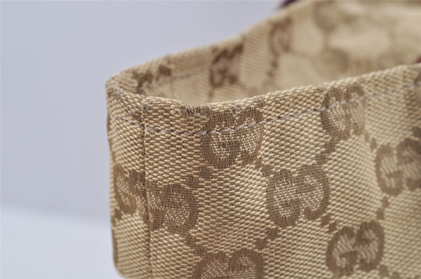 Authentic GUCCI Shoulder Hand Tote Bag GG Canvas Leather 131230 Beige 6347I