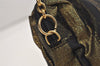 Authentic FENDI Pequin Shoulder Cross Body Bag Purse Nylon Gold Black Junk 6347J