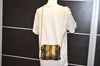 Authentic FENDI Pequin Shoulder Cross Body Bag Purse Nylon Gold Black Junk 6347J