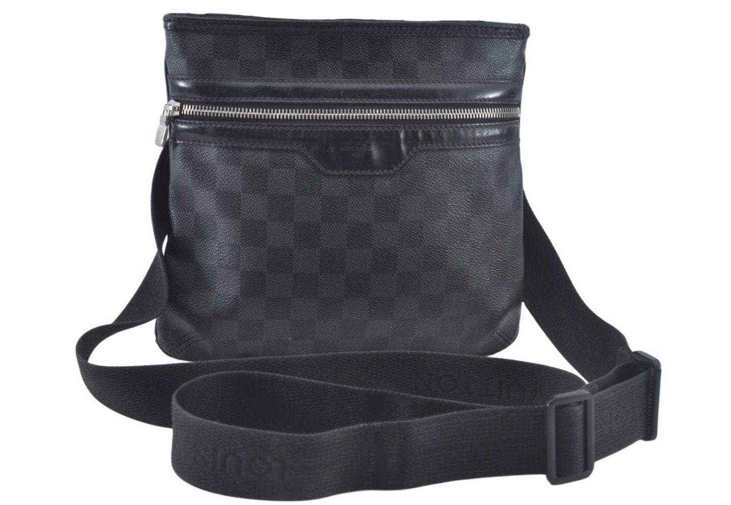 Authentic Louis Vuitton Damier Graphite Tomas Shoulder Cross Bag N58028 LV 6348J