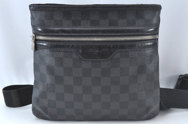 Authentic Louis Vuitton Damier Graphite Tomas Shoulder Cross Bag N58028 LV 6348J