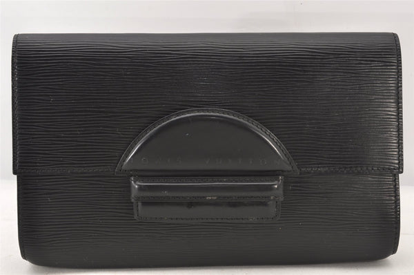 Authentic Louis Vuitton Epi Chaillot Clutch Hand Bag Purse Black M52532 LV 6348K