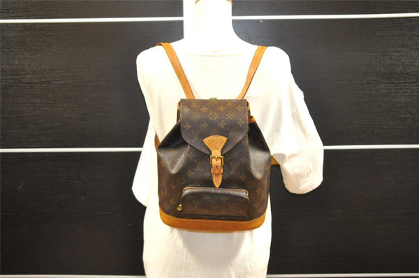 Authentic Louis Vuitton Monogram Montsouris MM Backpack M51136 LV 6350I