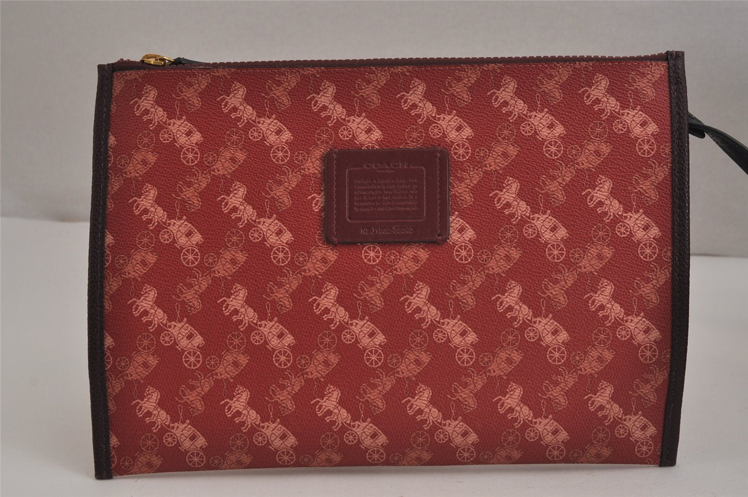 Authentic COACH Vintage 2Way Shoulder Tote Bag PVC Leather J1932 Red 6350J